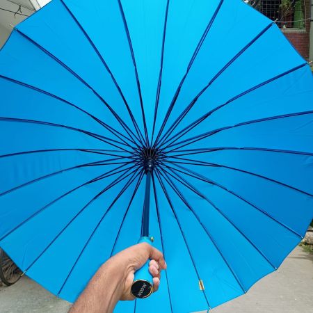 24 Ribs Premium Umbrella (Light Blue)