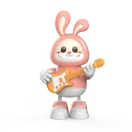 Dancing Rabbit Guitarist Toy with music - pink