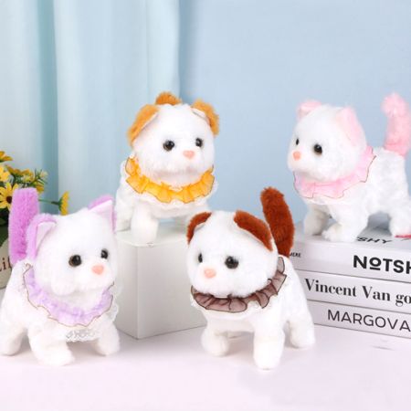 Cute Walking Play Pet Kids Electronic Plush  Cat Toy