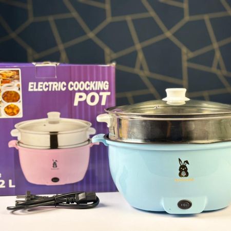 Big Electric Multi-functional Cooking Pot 5.2 L Multi Cooker (Blue)