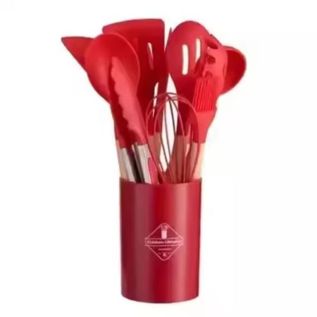 12PCS Premium Silicone Kitchenware Set (Red)
