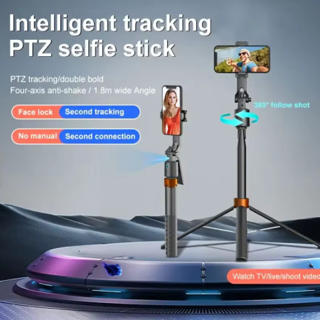 Q13 Selfie Stick অ্যালুমিনিয়াম অ্যালয় সেলফি স্টিক ট্রাইপড (360° ফেস রিকগনিশন ও ফলো মোড সহ)