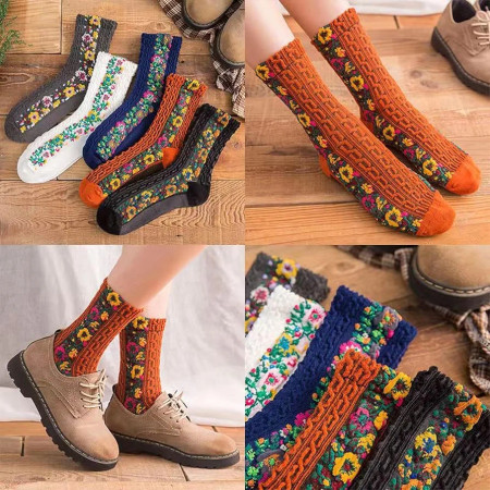 5 Pairs Winter Warm Fleece Socks – Ultra Soft, Breathable & Stylish