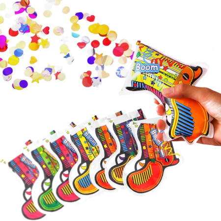 16PCS Inflatable Fireworks Gun & Confetti Poppers – Party Celebration Toys Set