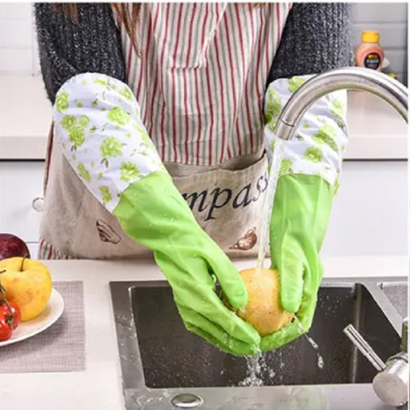 Full Size Kitchen Gloves - ১ জোড়া, ( Light Green)
