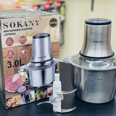 Sokany Mini Wonder Chopper – Dual Speed 3L Stainless Steel Bowl (sokany chopper)