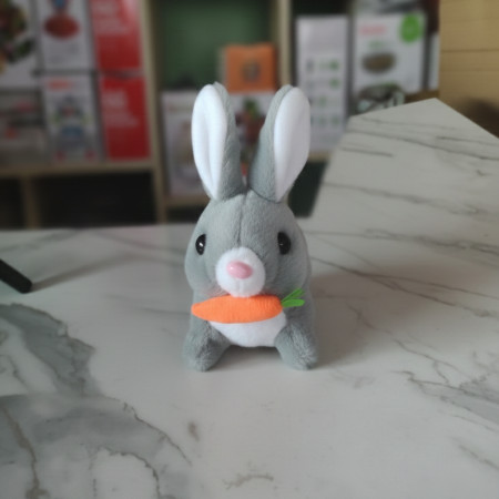 Electric  Plush Rabbit Toy With Carrot ( Grey)