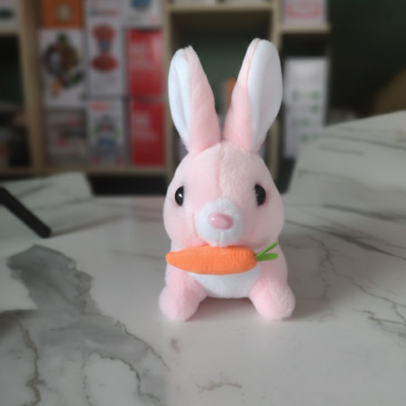 Electric  Plush Rabbit Toy With Carrot ( Pink)