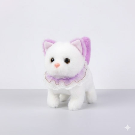 Cute Walking Play Pet Kids Electronic Plush Cat Toy , (Purple)
