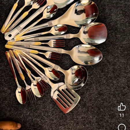 ????️✨ Premium Spoon & Kitchen Set -18 pcs Silver