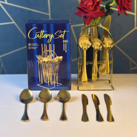 stainless steel cutlery set-24-piece